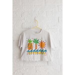 Vintage Siesta Key Florida Graphic Tee On White USA Made XL Kids